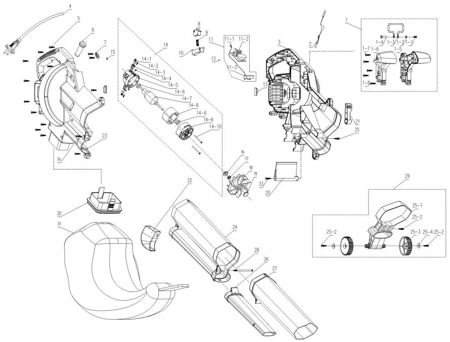Leroy Merlin YT6201-13 - RYSUNEK ROZSTRZELONY Z LISTA CZESCI - 1
