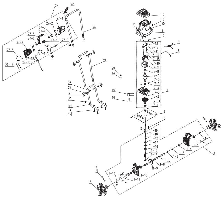 Leroy Merlin YT5601-01 - EXPLODED VIEW WITH PARTS LIST - 1