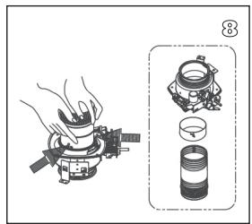 QLIMA R8128SC - R7224SC - R8224SC - R8227SC - L PRIMA DI PROCEDURE ALLA SOSTITUZIONE DELLO STOPPINO, LA STUFA DEVE ESSERE SPENTA E COMPLETAMENTE FREDDA. - 6