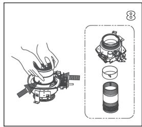 QLIMA R8128SC - R7224SC - R8224SC - R8227SC - L ENSURE THAT THE HEATER IS OFF AND COMPLETELY COOL BEFORE STARTING TO REPLACE THE WICK. - 6