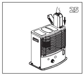 QLIMA R8128SC - R7224SC - R8224SC - R8227SC - L PRIMA DI PROCEDURE ALLA SOSTITUZIONE DELLO STOPPINO, LA STUFA DEVE ESSERE SPENTA E COMPLETAMENTE FREDDA. - 23