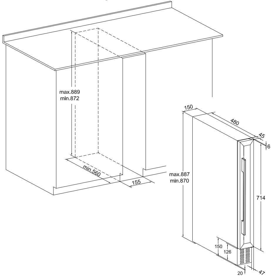 CATA 15107X - The appliance is designed to either build under the counter or stand alone on the floor. - 1