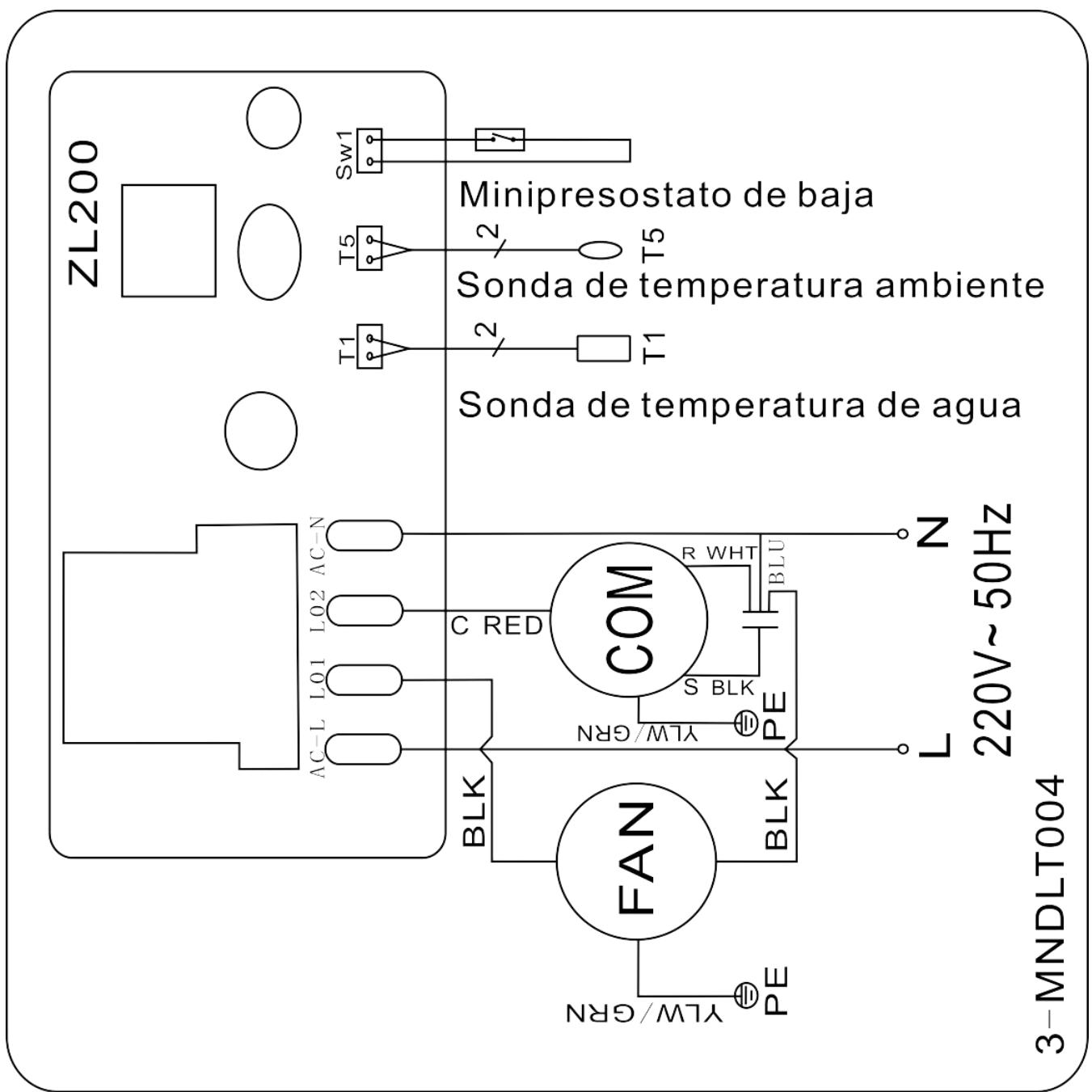 GRE HPM20, HPM30, HPM40 - ESQUEEMA ELECTRICO DE LA BOMBA DE CALOR - 1