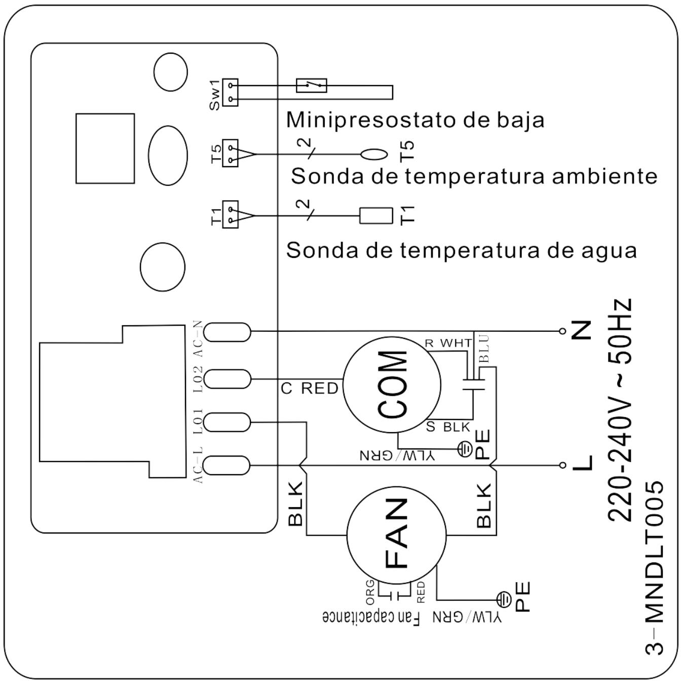 GRE HPM20, HPM30, HPM40 - ESQUEEMA ELECTRICO DE LA BOMBA DE CALOR - 2