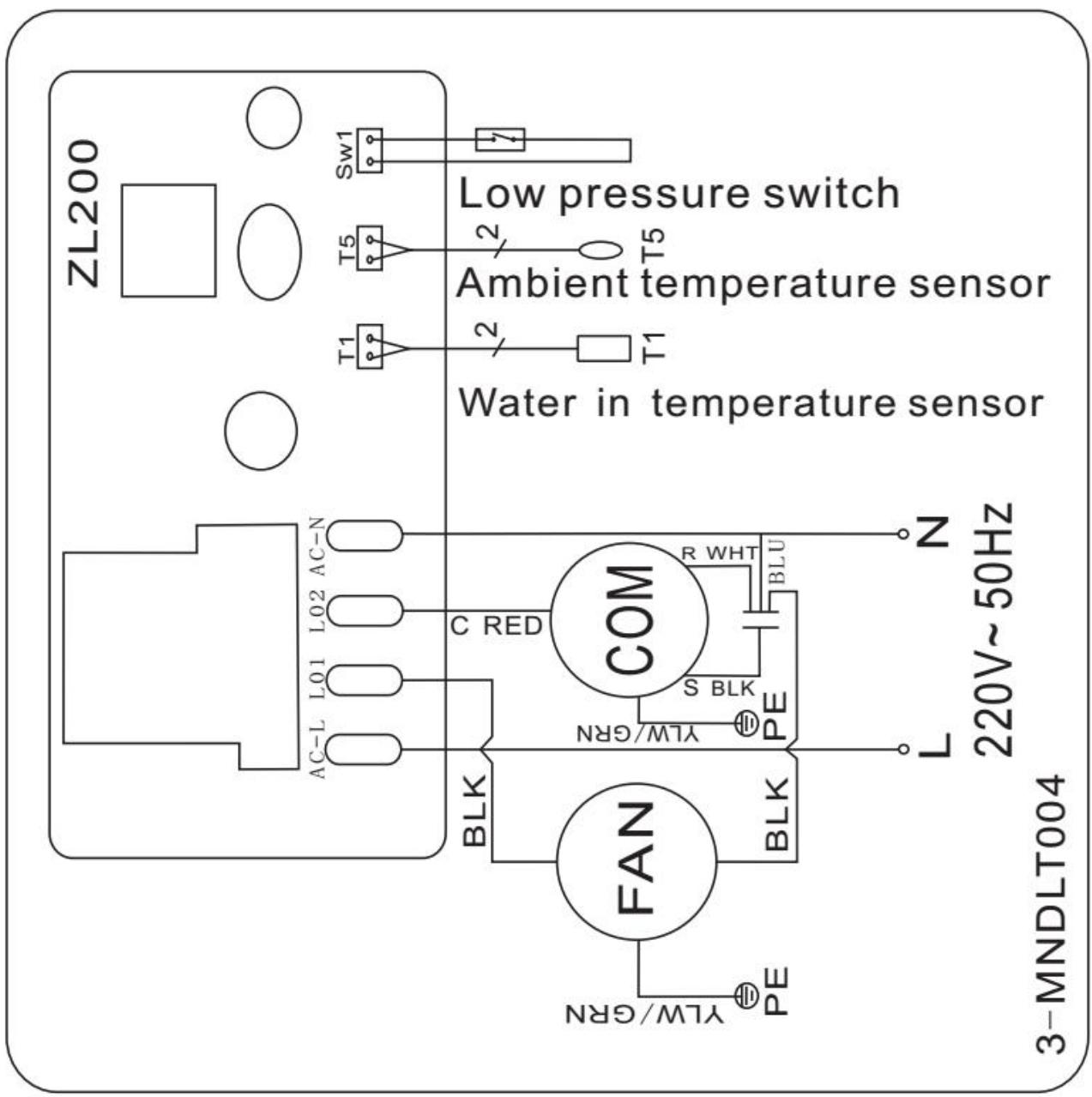 GRE HPM20, HPM30, HPM40 - ELEKTROLEITPLAN DER POOL-WÄRMEPUMPE - 1