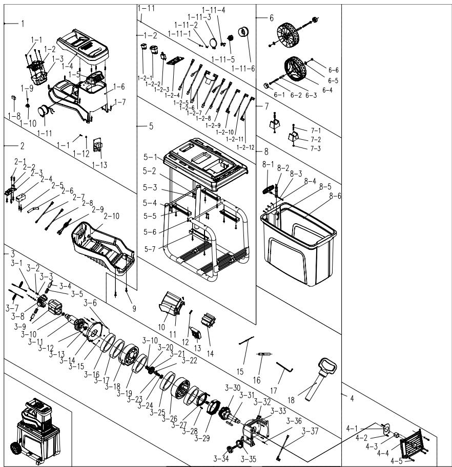 STERWINS ESH2-45.41 - VUE ÉCLATÉE ET LISTE DES PIEÇES - 1