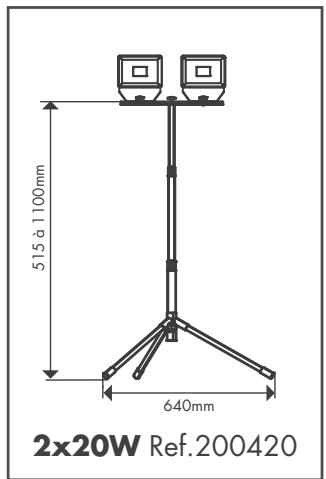 ARLUX 20W Ref.200415 50W Ref.200416 30W Ref.200417 2x20W Ref.200420 - 2.b Livre avec le produit: - 3