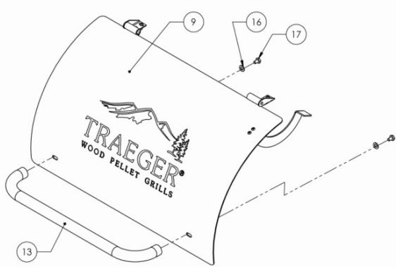 TRAEGER PRO 575 - TFB57PUBC - INSTALLING SIDE HANDLE TO GRILL FRAME: - 1