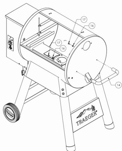 TRAEGER PRO 575 - TFB57PUBC - INSTALLING SIDE HANDLE TO GRILL FRAME: - 2