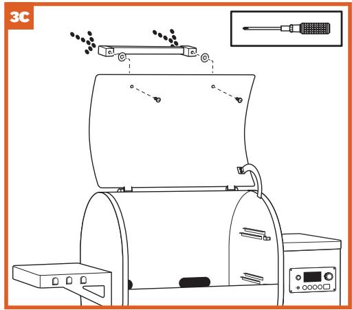 TRAEGER IRONWOOD D2-650 - FIXER LA TABLETTE LATERALE ET LA POIGNEE DU BARBECUE - 4