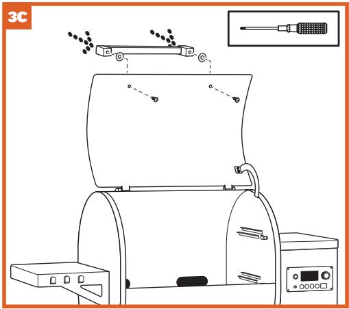 TRAEGER IRONWOOD D2-650 - AJUSTE EL ESTANTE LATERAL Y LA MANIJA DE LA PARRILLA - 4