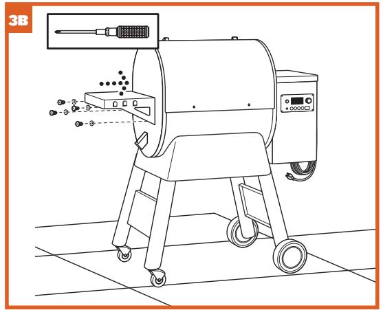 TRAEGER IRONWOOD D2-650 - ATTACH SIDE SHELF AND GRILL HANDLE - 3