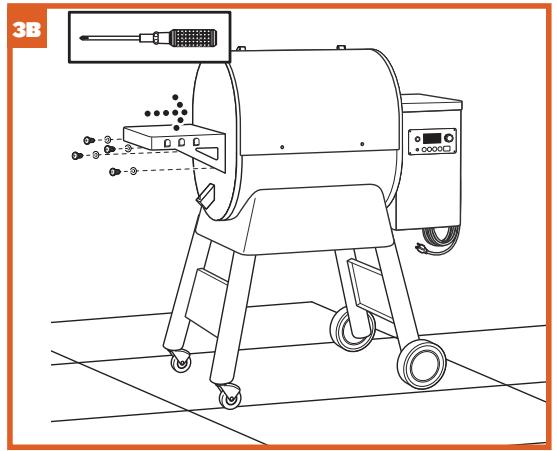 TRAEGER IRONWOOD D2-650 - FIXER LA TABLETTE LATERALE ET LA POIGNEE DU BARBECUE - 3