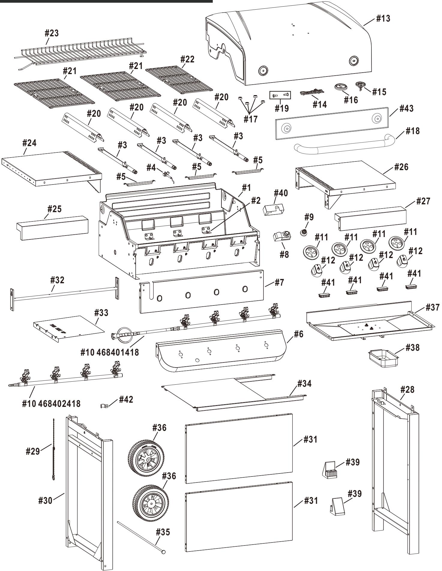 CHAR BROIL 468401418 468402418 - PARTS LIST - 1
