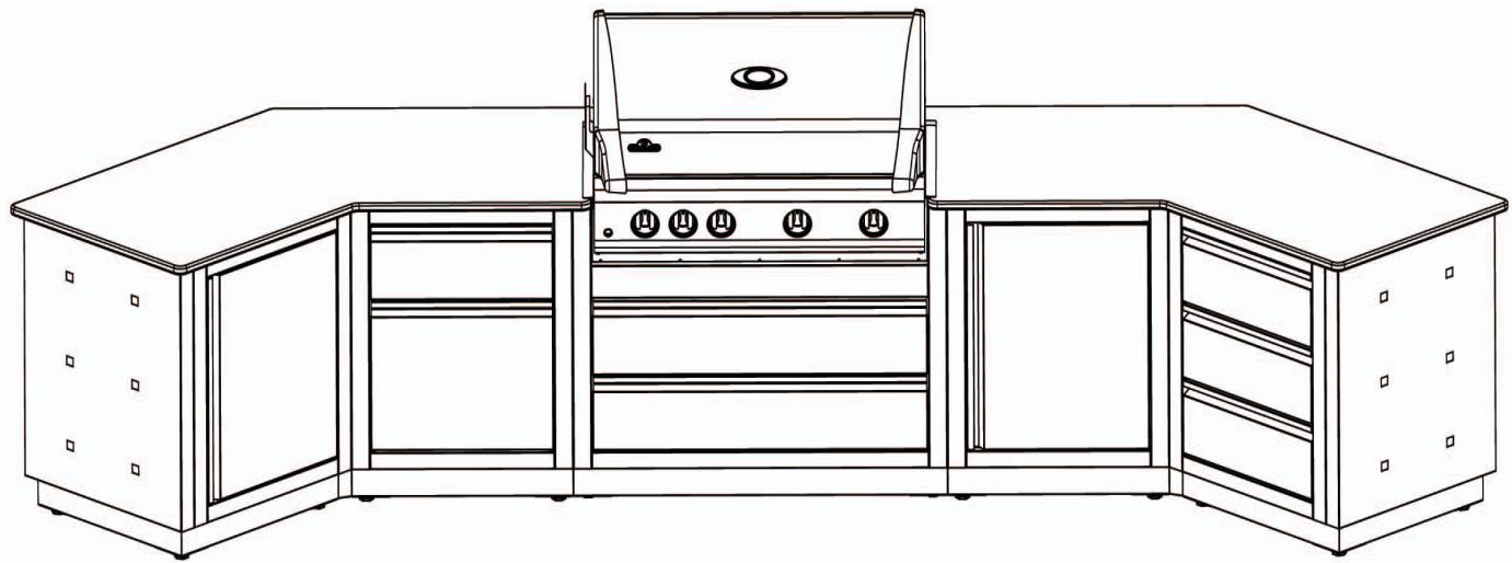 NAPOLEON GRILLS MODULE TROIS TIROIRS - EXAMPLE 3 : ILOT ANGULAIRE AVEC GRIL ENCASTRÉ 605 - 1