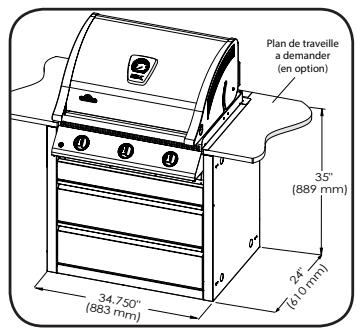 NAPOLEON GRILLS MODULE TROIS TIROIRS - CABINET POUR GRIL 485 IM-UGC485 - 2