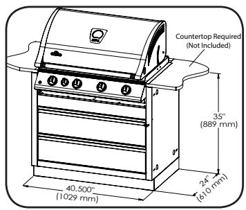 NAPOLEON GRILLS MODULE TROIS TIROIRS - IM-UGC605 605 UNDER GRILL CABINET - 2