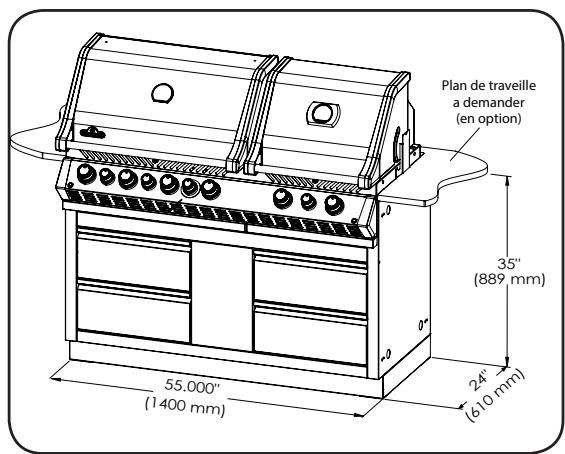 NAPOLEON GRILLS MODULE RANGEMENT NAPOLEON POUR CUISINE EXTéRIEURE - CABINET POUR GRIL 825 IM-UGC825 - 2