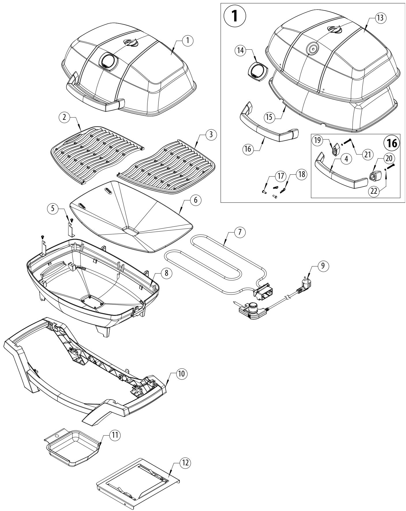 NAPOLEON GRILLS TRAVEL Q - PRO285E - Parts Diagram - 1