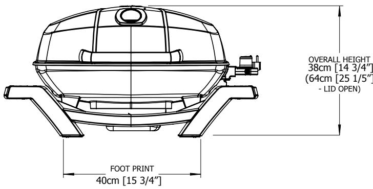 NAPOLEON GRILLS TRAVEL Q - PRO285E - DIMENSIONI - 3