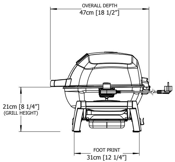 NAPOLEON GRILLS TRAVEL Q - PRO285E - DIMENSIONS - 4