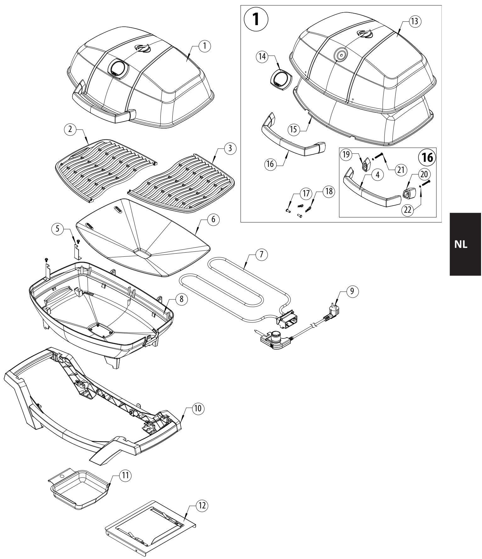 NAPOLEON GRILLS TRAVEL Q - PRO285E - Parts Diagram - 1