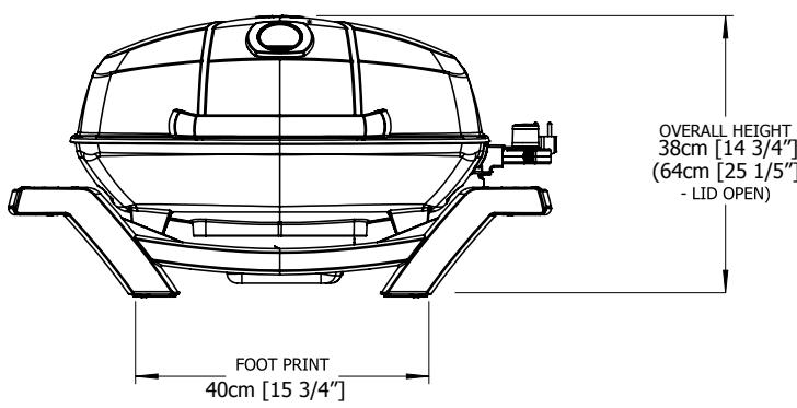 NAPOLEON GRILLS TRAVEL Q - PRO285E - DIMENSIONEN - 3