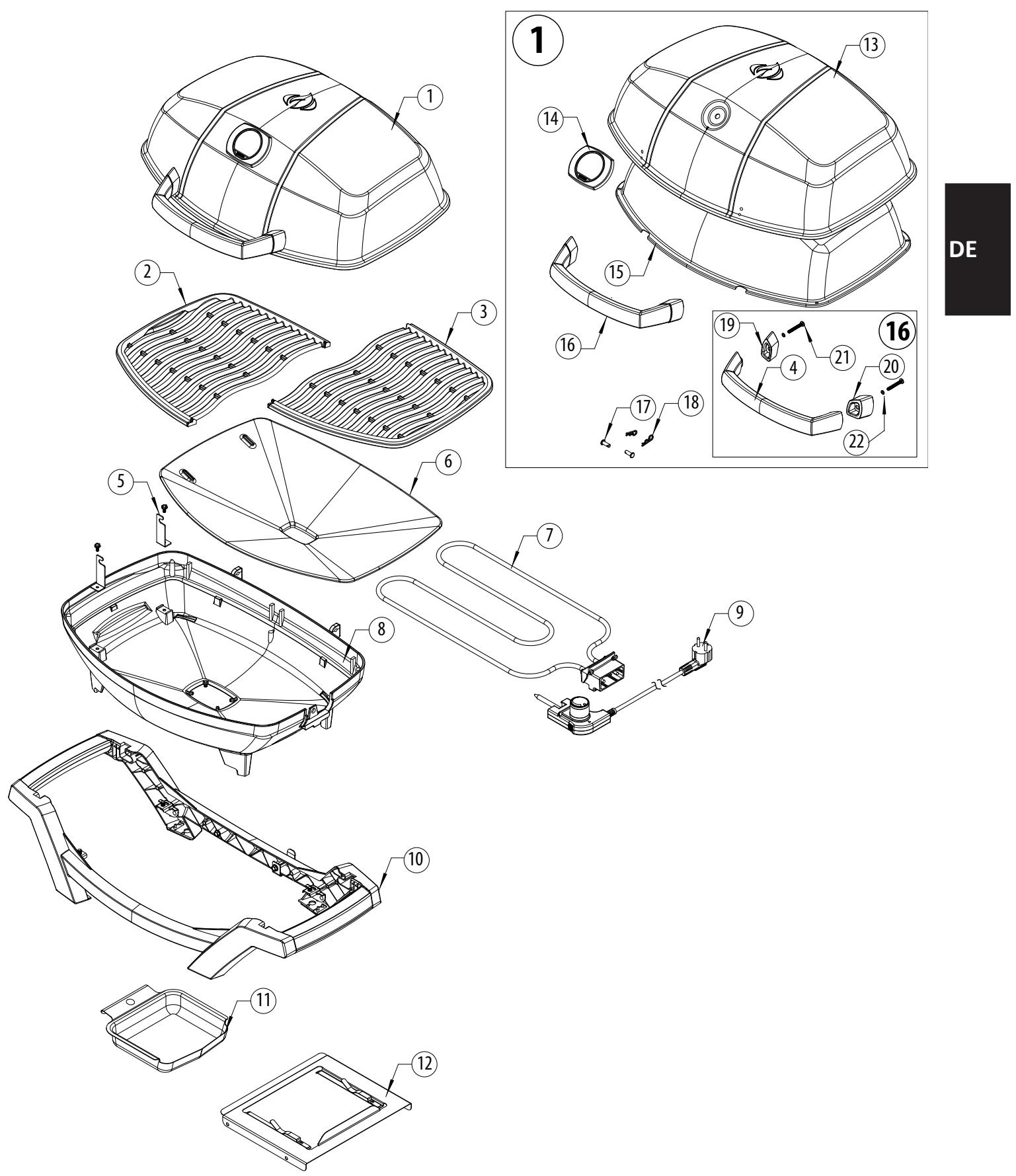 NAPOLEON GRILLS TRAVEL Q - PRO285E - Parts Diagram - 1