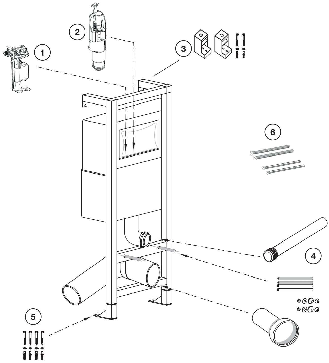 JACOB DELAFON MARCEL - PIÉCES DE RECHANGE BÂTI-SUPPORT &amp; PLAQUE DE COMMANDE - 1