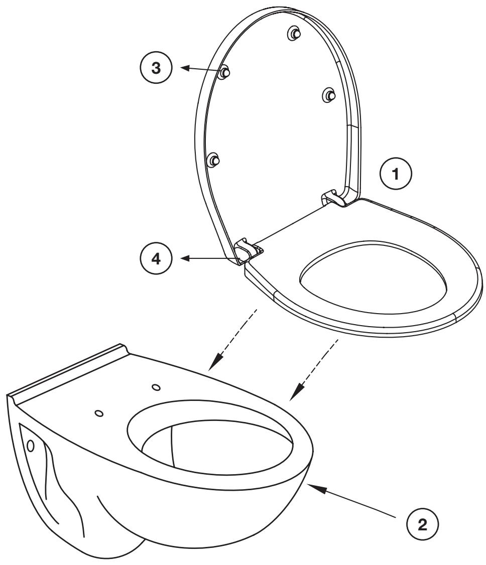 JACOB DELAFON MARCEL - PIECES DE RECHANGE CUVETTE &amp; ABATTANT - 1