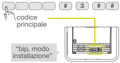 DIAGRAL DIAG30BPX - Portate la centrale in modo installatione digitando: - 1