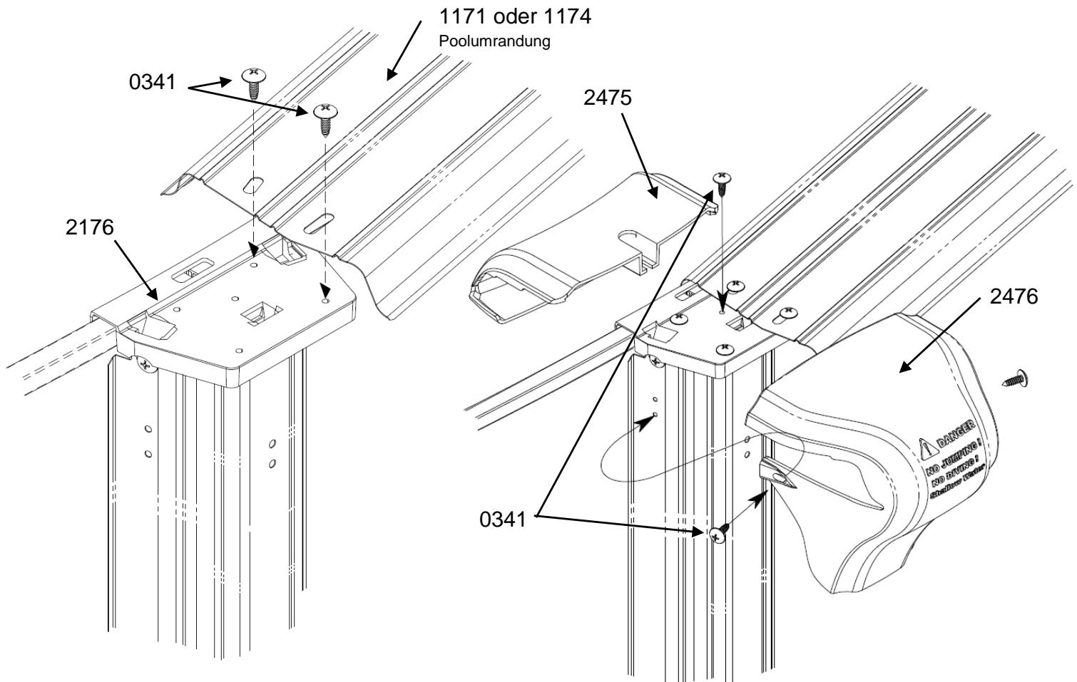 TRIGANO OSMOSE N°880114 DIAM.4.9 M X H.1.32 M - Montage der Poolumrandungen und Abdeckungen - 1