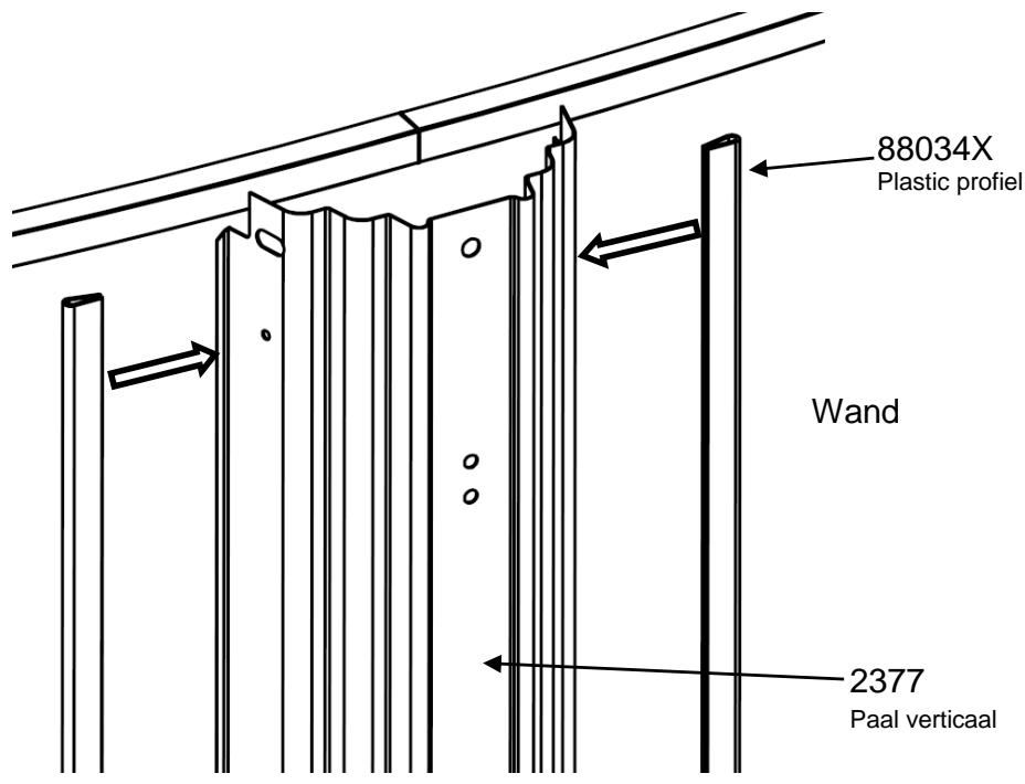 TRIGANO OSMOSE N°880114 DIAM.4.9 M X H.1.32 M - Montage van de plastic profielen op de palen - 1