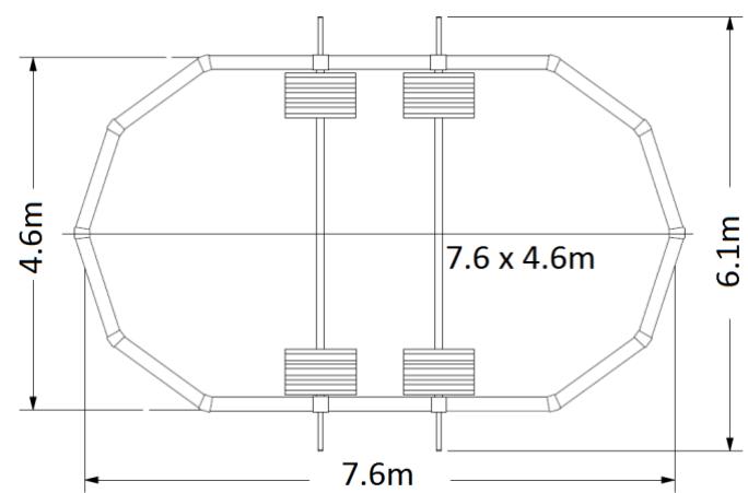 TRIGANO OSMOSE, OVALE N°880115 DIAM.5,20 X 3,95M X H.132CM - Benodigde ruimte voor ovale zwembaden - 4