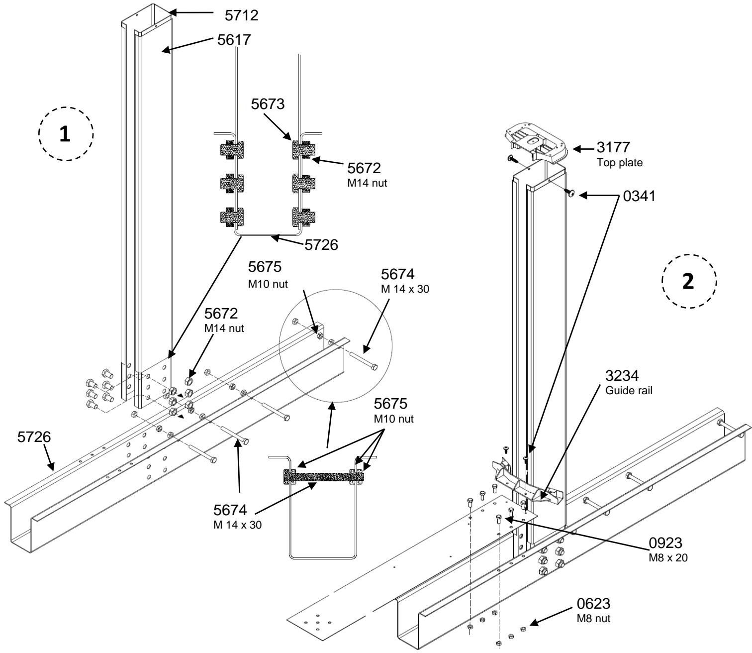 TRIGANO OSMOSE, OVALE N°880115 DIAM.5,20 X 3,95M X H.132CM - Assembling the support legs - 1
