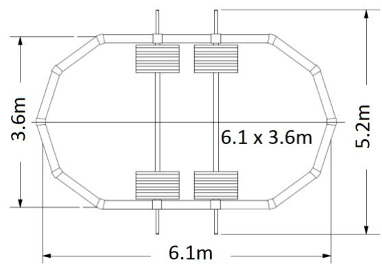 TRIGANO OSMOSE, OVALE N°880115 DIAM.5,20 X 3,95M X H.132CM - Ingombro delle piscine ovali - 2
