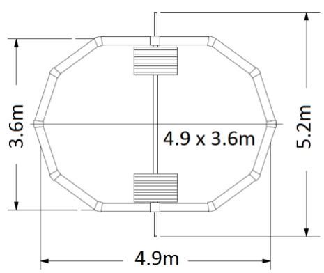 TRIGANO OSMOSE, OVALE N°880115 DIAM.5,20 X 3,95M X H.132CM - Grundriss des Pools in Ovalform - 1