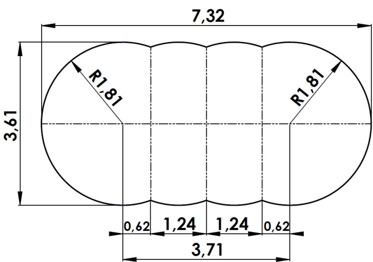 TRIGANO OSMOSE, OVALE N°880115 DIAM.5,20 X 3,95M X H.132CM - Debe utilizes: - 3