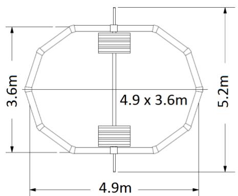 TRIGANO OSMOSE, OVALE N°880115 DIAM.5,20 X 3,95M X H.132CM - Ingombro delle piscine ovali - 1