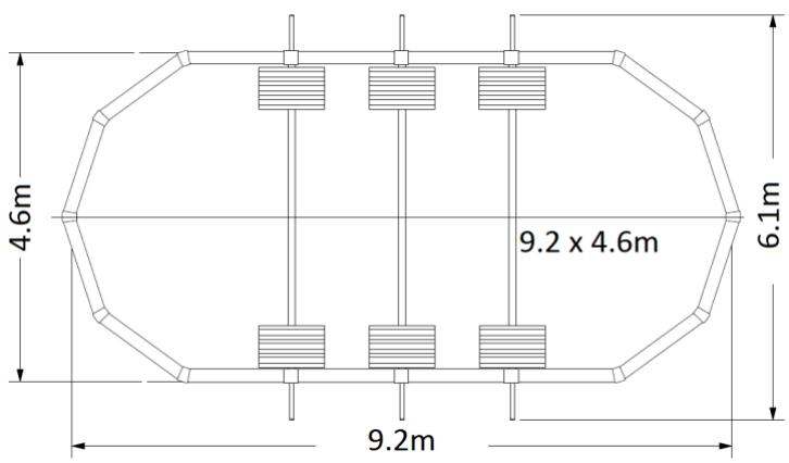 TRIGANO OSMOSE, OVALE N°880115 DIAM.5,20 X 3,95M X H.132CM - Benodigde ruimte voor ovale zwembaden - 5