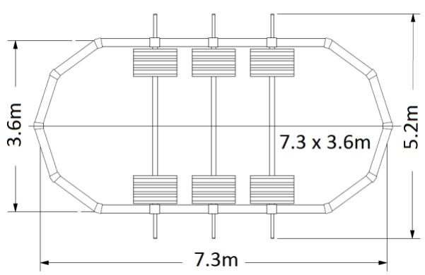TRIGANO OSMOSE, OVALE N°880115 DIAM.5,20 X 3,95M X H.132CM - Benodigde ruimte voor ovale zwembaden - 3