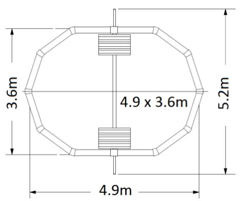 TRIGANO OSMOSE, OVALE N°880115 DIAM.5,20 X 3,95M X H.132CM - Volumen de las piscinas ovaladas - 1