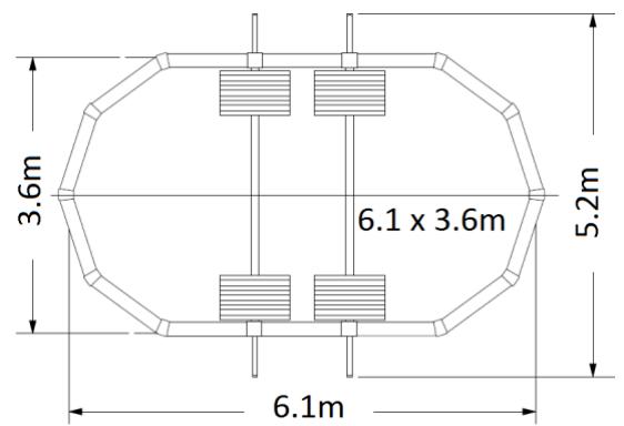 TRIGANO OSMOSE, OVALE N°880115 DIAM.5,20 X 3,95M X H.132CM - Encombrement des piscines ovaries - 2