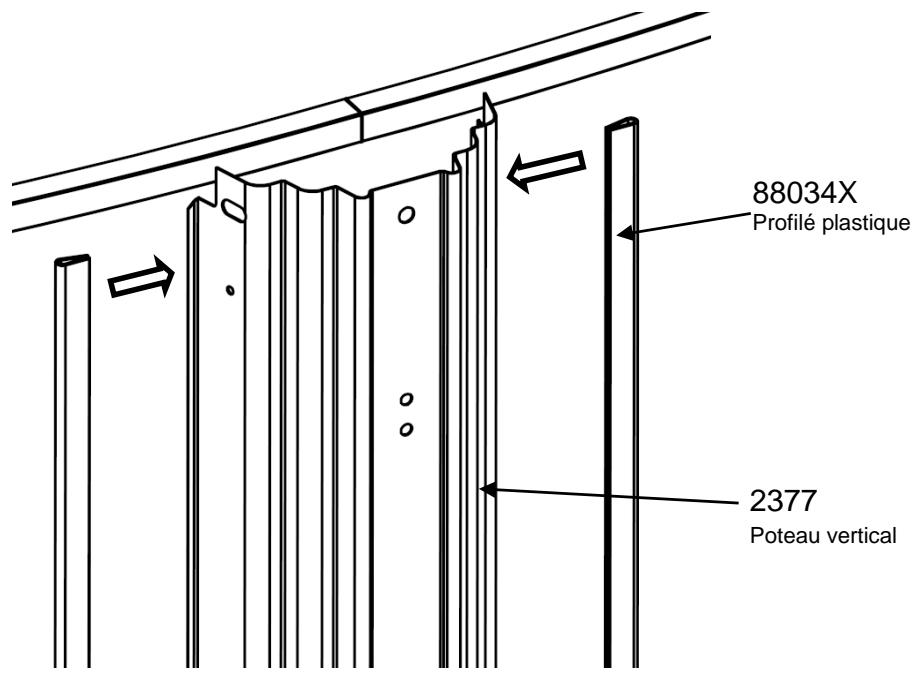 TRIGANO OSMOSE, OVALE N°880115 DIAM.5,20 X 3,95M X H.132CM - Montage des profilés plastiques sur les poteaux - 1