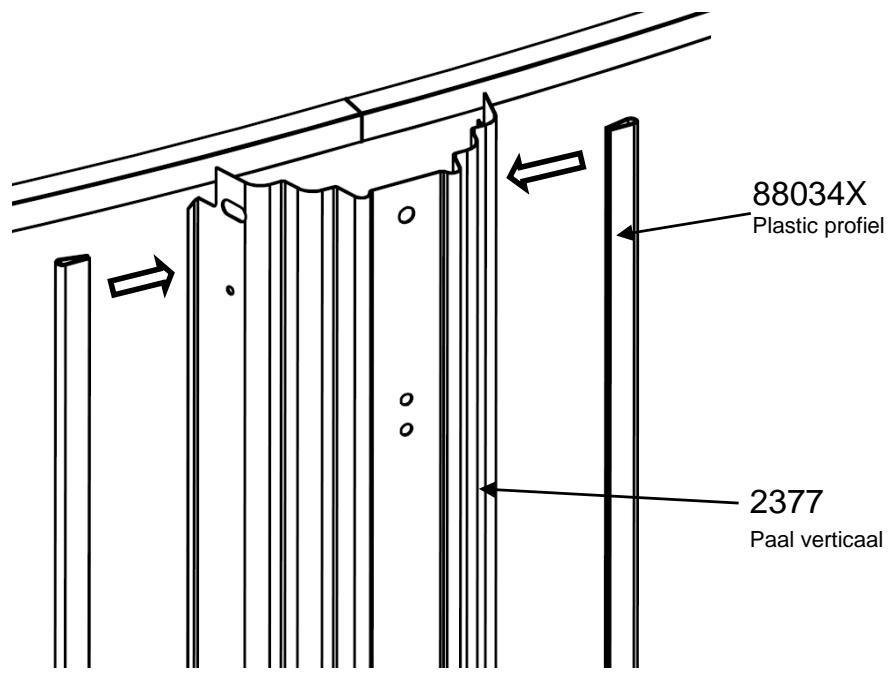 TRIGANO OSMOSE, OVALE N°880115 DIAM.5,20 X 3,95M X H.132CM - Montage van de plastic profielen op de palen - 1