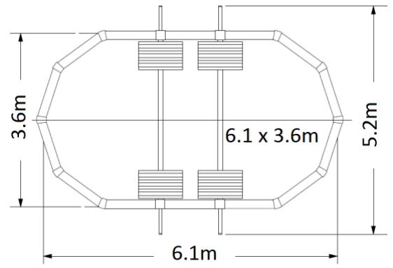TRIGANO OSMOSE, OVALE N°880115 DIAM.5,20 X 3,95M X H.132CM - Benodigde ruimte voor ovale zwembaden - 2