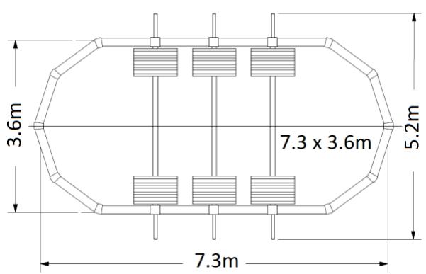 TRIGANO OSMOSE, OVALE N°880115 DIAM.5,20 X 3,95M X H.132CM - Overall dimensions for oval pools - 3