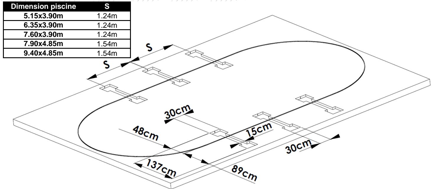 TRIGANO OSMOSE, OVALE N°880115 DIAM.5,20 X 3,95M X H.132CM - Sans dalle befon - 2