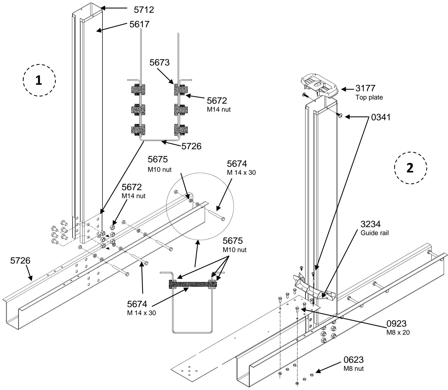 TRIGANO OSMOSE N°880115 - Assembling the support legs - 1