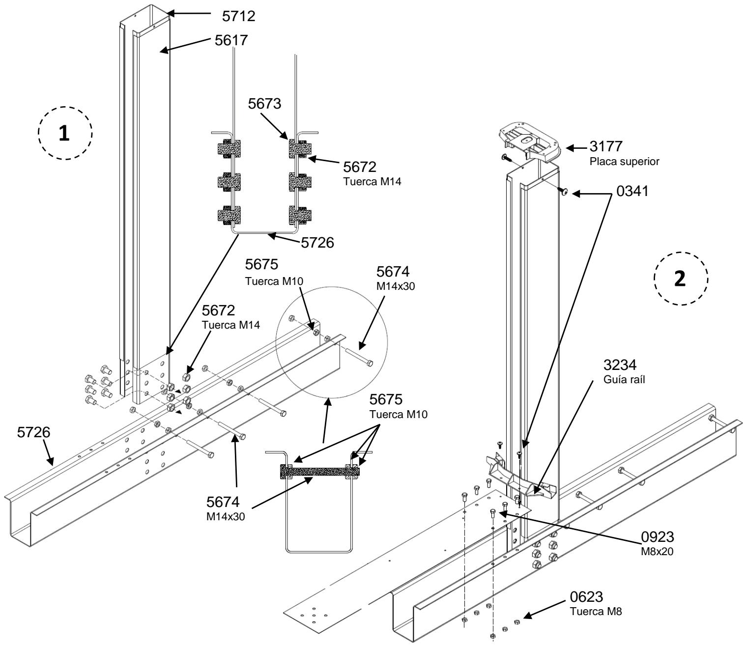 TRIGANO OSMOSE N°880115 - Montaje de la pata de apoyo - 1